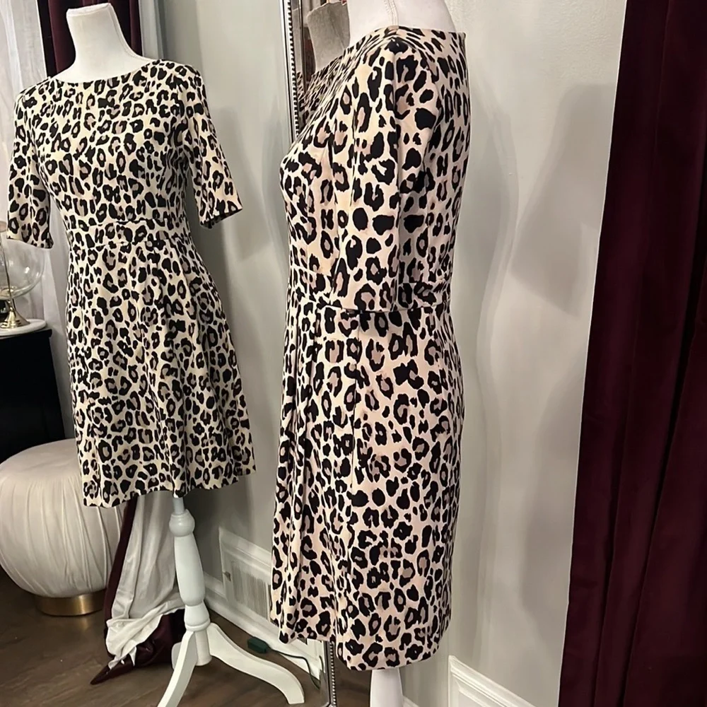 Kate Spade Leopard Print Ponte Dress Size 6